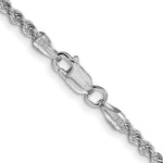 Carregar imagem no visualizador da galeria, Sterling Silver Rhodium Plated 2.50mm Rope Bracelet Anklet Necklace Chain

