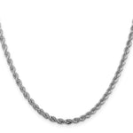 Ladda upp bild till gallerivisning, Sterling Silver Rhodium Plated 3.00mm Rope Bracelet Anklet Necklace Chain
