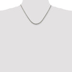 Ladda upp bild till gallerivisning, Sterling Silver Rhodium Plated 3.00mm Rope Bracelet Anklet Necklace Chain
