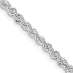 Ladda upp bild till gallerivisning, Sterling Silver Rhodium Plated 3.00mm Rope Bracelet Anklet Necklace Chain
