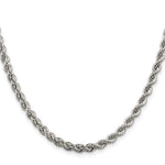 Kép betöltése a galériamegjelenítőbe: Sterling Silver Rhodium Plated 4.30mm Rope Bracelet Anklet Necklace Chain
