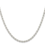 Lataa kuva Galleria-katseluun, Sterling Silver Rhodium Plated 4.50mm Rope Bracelet Anklet Necklace Chain
