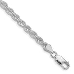 Lataa kuva Galleria-katseluun, Sterling Silver Rhodium Plated 4.50mm Rope Bracelet Anklet Necklace Chain
