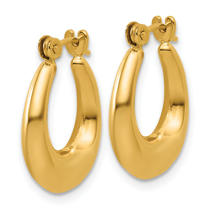 14K Yellow Gold 18mm x 15mm x 5mm Polished Hoop Earrings