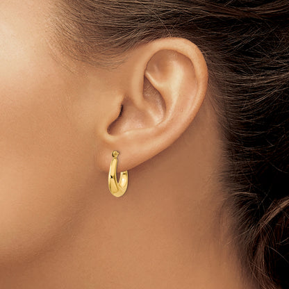 14K Yellow Gold 18mm x 15mm x 5mm Polished Hoop Earrings