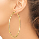 Загрузить изображение в средство просмотра галереи, 14K Yellow Gold Tube Round Hoop Earrings 80mm x 3mm
