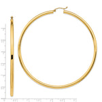 Загрузить изображение в средство просмотра галереи, 14K Yellow Gold Tube Round Hoop Earrings 80mm x 3mm
