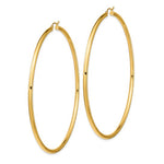Load image into Gallery viewer, 14K Yellow Gold Classic Lightweight Extra Large Giant Gigantic Earrings 90mm x 3mm
