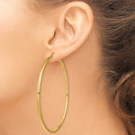 Indlæs billede til gallerivisning 14K Yellow Gold Classic Lightweight Extra Large Giant Gigantic Earrings 90mm x 3mm
