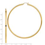 Lade das Bild in den Galerie-Viewer, 14K Yellow Gold Classic Lightweight Extra Large Giant Gigantic Earrings 90mm x 3mm
