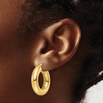 Load image into Gallery viewer, 14K Yellow Gold Classic Round Hoop Earrings 25mm x 6mm
