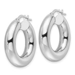 Load image into Gallery viewer, 14K White Gold Classic Round Hoop Earrings 25mm x 6mm
