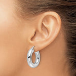 Load image into Gallery viewer, 14K White Gold Classic Round Hoop Earrings 25mm x 6mm
