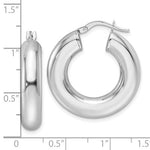 Load image into Gallery viewer, 14K White Gold Classic Round Hoop Earrings 25mm x 6mm
