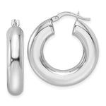 Load image into Gallery viewer, 14K White Gold Classic Round Hoop Earrings 25mm x 6mm
