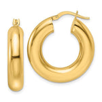 Load image into Gallery viewer, 14K Yellow Gold Classic Round Hoop Earrings 25mm x 6mm
