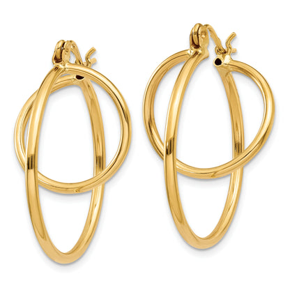 14K Yellow Gold 24mm x 1.5mm Geometric Round Hoop Earrings