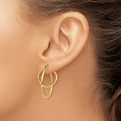 14K Yellow Gold 24mm x 1.5mm Geometric Round Hoop Earrings