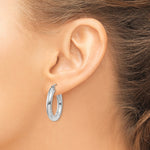 Load image into Gallery viewer, 14K White Gold Lightweight Classic Round Hoop Earrings 25mm x 4mm
