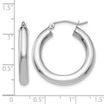 Load image into Gallery viewer, 14K White Gold Lightweight Classic Round Hoop Earrings 25mm x 4mm
