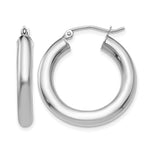 Load image into Gallery viewer, 14K White Gold Lightweight Classic Round Hoop Earrings 25mm x 4mm
