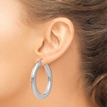 Indlæs billede til gallerivisning 14K White Gold Classic Round Hoop Earrings 40mm x 5mm
