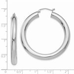 Indlæs billede til gallerivisning 14K White Gold Classic Round Hoop Earrings 40mm x 5mm

