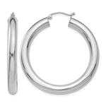 Indlæs billede til gallerivisning 14K White Gold Classic Round Hoop Earrings 40mm x 5mm
