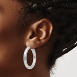 Indlæs billede til gallerivisning 14K White Gold Classic Round Hoop Earrings 35mm x 5mm
