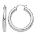 Indlæs billede til gallerivisning 14K White Gold Classic Round Hoop Earrings 35mm x 5mm
