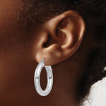 Load image into Gallery viewer, 14K White Gold Lightweight Classic Round Hoop Earrings 30mm x 5mm
