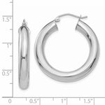 Load image into Gallery viewer, 14K White Gold Lightweight Classic Round Hoop Earrings 30mm x 5mm
