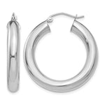 Indlæs billede til gallerivisning 14K White Gold Classic Round Hoop Earrings 30mm x 5mm
