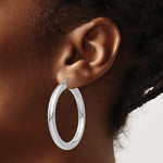Load image into Gallery viewer, 14K White Gold Lightweight Classic Round Hoop Earrings 45mm x 5mm
