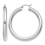 Indlæs billede til gallerivisning 14K White Gold Classic Round Hoop Earrings 45mm x 5mm
