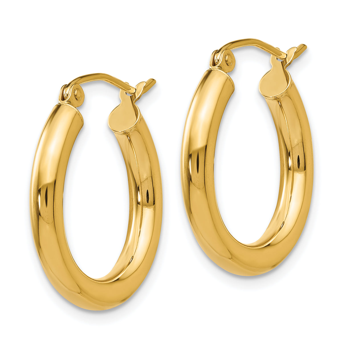 14K Yellow Gold 19mm x 3mm Classic Round Hoop Earrings