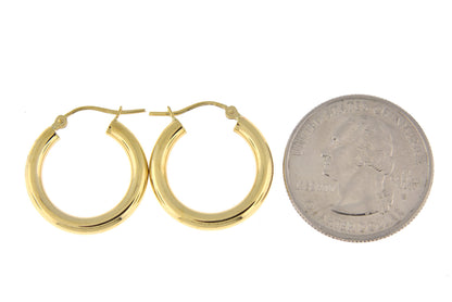 14K Yellow Gold 20×3 mm Lightweight Round Hoop Earrings
