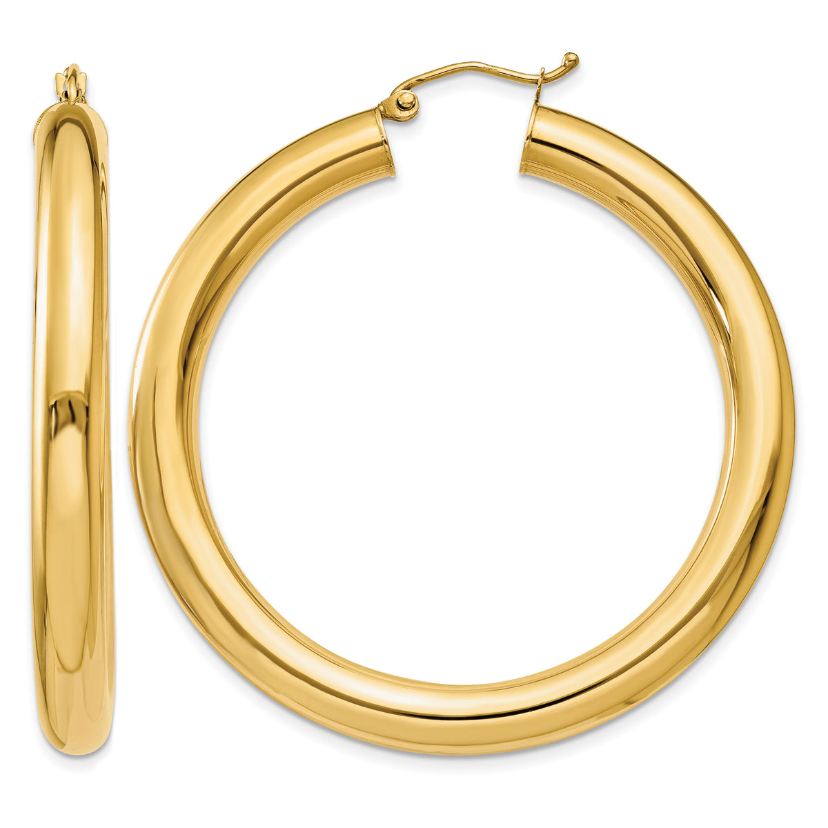 14K Yellow Gold 45mm x 5mm Classic Round Hoop Earrings