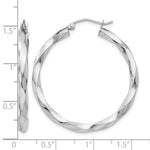 Lataa kuva Galleria-katseluun, 14K White Gold 35.5 mm x 3 mm Hoop Earrings Twisted
