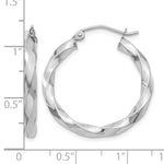Kép betöltése a galériamegjelenítőbe: 14K White Gold 26 mm x 3 mm Hoop Earrings Twisted
