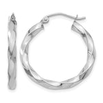Kép betöltése a galériamegjelenítőbe: 14K White Gold 26 mm x 3 mm Hoop Earrings Twisted
