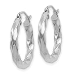 Lataa kuva Galleria-katseluun, 14K White Gold 18.5 mm x 3 mm Hoop Earrings Twisted
