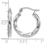 Lataa kuva Galleria-katseluun, 14K White Gold 18.5 mm x 3 mm Hoop Earrings Twisted
