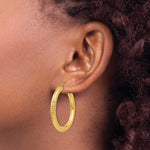 Load image into Gallery viewer, 14K Yellow Gold Diamond Cut Classic Round Hoop Earrings 35mm x 4mm

