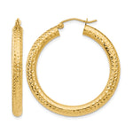 Load image into Gallery viewer, 14K Yellow Gold Diamond Cut Classic Round Hoop Earrings 35mm x 4mm
