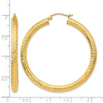 Load image into Gallery viewer, 14K Yellow Gold Diamond Cut Classic Round Hoop Earrings 45mm x 4mm
