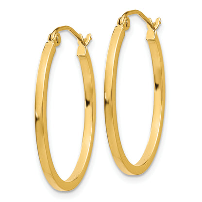14K Yellow Gold 26mm x 19mm x 1.5mm Classic Oval Hoop Earrings