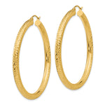 Indlæs billede til gallerivisning 14K Yellow Gold Diamond Cut Round Hoop Earrings 50mm x 4mm
