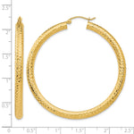 Indlæs billede til gallerivisning 14K Yellow Gold Diamond Cut Round Hoop Earrings 50mm x 4mm
