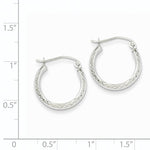 Indlæs billede til gallerivisning 14K White Gold Diamond Cut Textured Classic Round Hoop Earrings 17mm x 3.5mm
